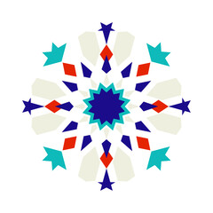 Geometric Arabic Mosaic. Islamic geometric pattern, zellige, Logotype inspiration, pre made decorative fashion labels, signs. Vector Zellige