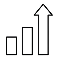 Revenue Growth Chart Outline Icon – Linear Business Analytics Symbol for Finance & Reporting