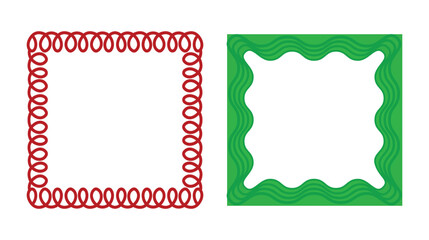 Two square decorative frame collection isolated on