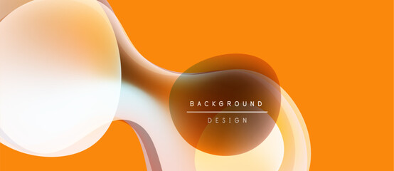Abstract orange background. Overlapping shapes create dynamic flow, smooth gradients, modern design elements. Minimalist aesthetic.
