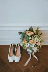 wedding shoes on the beach