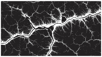 Striking black and white crackle pattern creates dynamic, edgy background for modern designs and digital art