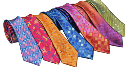 Colorful ties with various patterns for fashion and style
