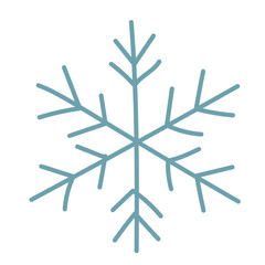 Cartoon Snowflake. Funny Positive Christmas Holiday Symbol Icon for Winter Xmas or New Year Gift Decoration. Merry Christmas Celebration Greeting Family Party Snow Art Element.