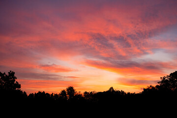A Vibrant Sunset Over Missouri Forests