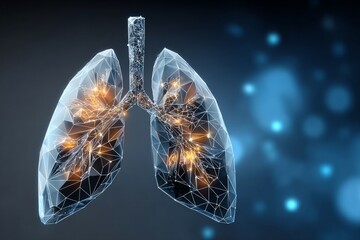 Creative Geometric Design of Lungs for Modern Medical Technology and Health Innovations Imagery