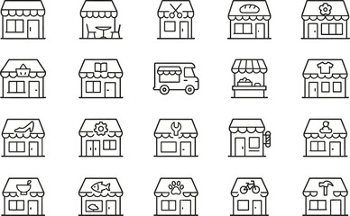 Small Business Storefront Icons Set