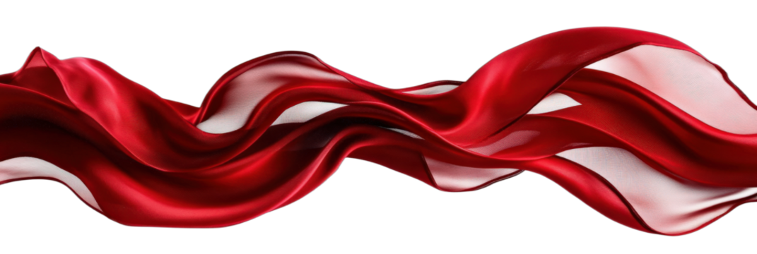 Red flowing silk fabric with elegant wave patterns