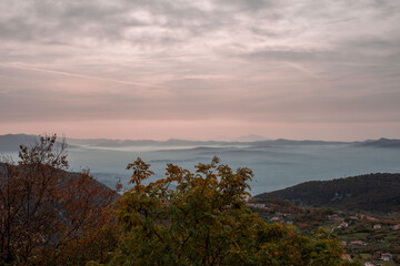 sunset over the lake