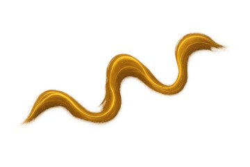 Fototapeta premium Golden liquid flowing wave on transparent background, shiny abstract fluid paint swirl, dynamic glitter texture element