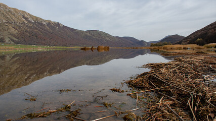 mountain reflection in the water