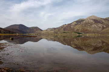mountain reflection in the water