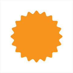 Orange burst shape for graphic design or promotion on white background