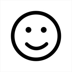 Simple black and white smiley face icon for positive feedback and emotions