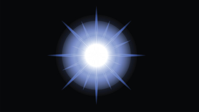 Blue Sunlight Lens Flare Effect - Bright Light Overlay