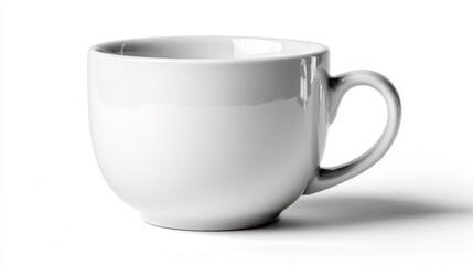 Empty white ceramic coffee cup, A pristine and minimalist vessel for your daily brew