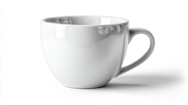 Empty white ceramic coffee cup, A pristine and minimalist vessel for your daily brew
