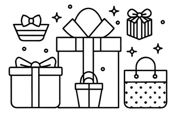 Flat vector icon collection for Boxing Day sale.