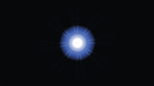 Blue Sunlight Lens Flare Effect - blue lens flare- Bright Light Overlay