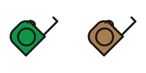 Professional illustration featuring green and brown measuring tapes for construction, home improvement, DIY projects, and renovation needs, with a modern design.