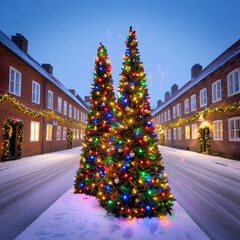 christmas tree at night