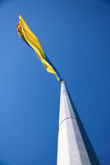 Ukrainian Flag Flying High on a Sunny Day A Symbol of Freedom and Independence