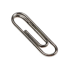 Metal Paperclip isolated on transparent background