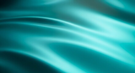 Abstract teal wave background with shimmering light. Smooth, flowing lines for modern design concept. Vibrant texture banner for elegant presentation.