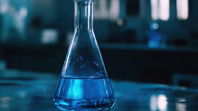 Chemical solution in glass flask