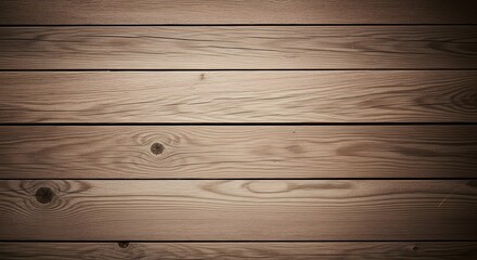 Naklejka premium Rustic Horizontal Wood Planks with Visible Knots and Weathered Texture Background wooden
