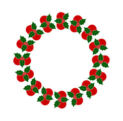 christmas wreath isolated on white background