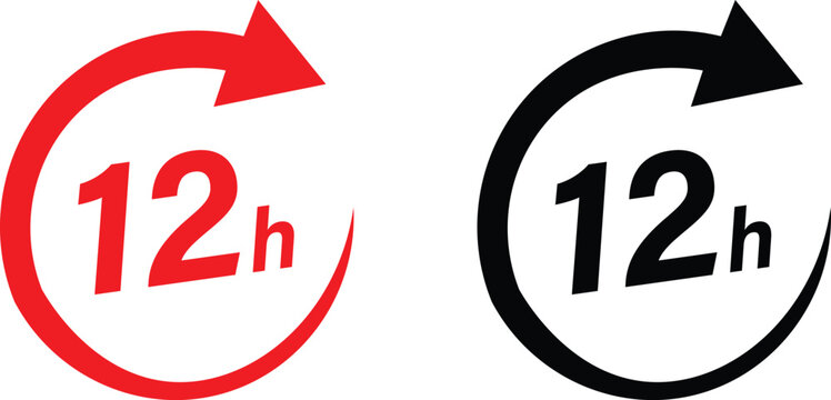 12 hour clock icon timer watch 