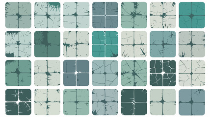 Abstract geometric patterns with various shades of blue and green, showcasing intricate line work and artistic design elements