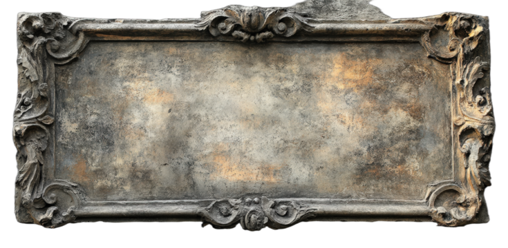 Ornate Vintage Rectangular Frame with Intricate Carvings