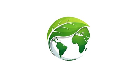 Eco Earth Leaf Logo – Sustainable Green Planet Icon Design