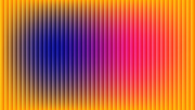 Vibrant Abstract Background with Vertical Corrugated Lines and Dynamic RGB Gradient from Blue and Purple to Neon Pink, Orange, and Yellow - Powered by Adobe