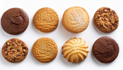 Collection Cookies Set On White Background