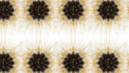 Symmetrical Abstract Sunflower Pattern Background with Copy Space.