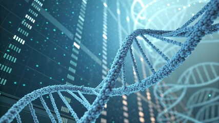 Genome engineering process. Digital Representation of DNA Strand Futuristic Interface Highlighting Genetic Data and Biotechnology Innovation Concepts - Powered by Adobe