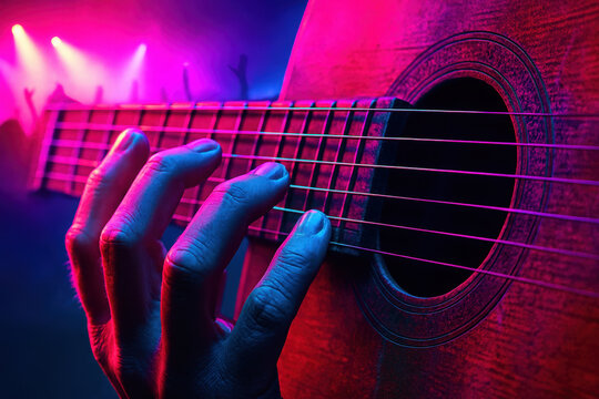 Concept of music, festival, rock, energy, performance, expression - retro style poster. - Powered by Adobe