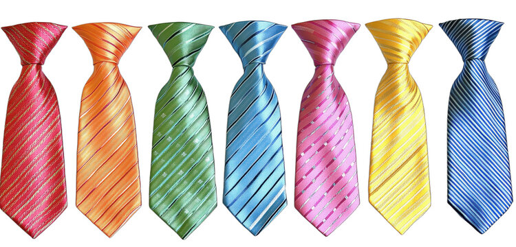 Colorful striped ties for various formal occasions