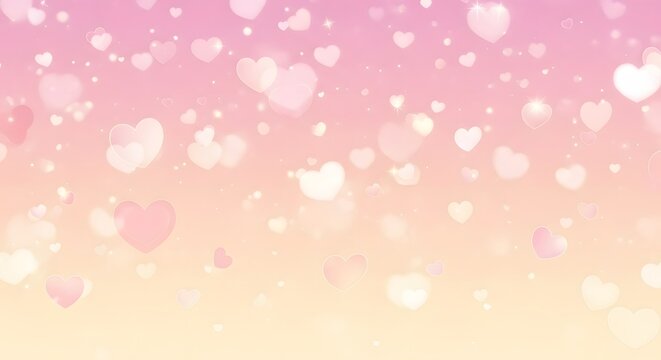 Soft pink gradient with falling hearts background