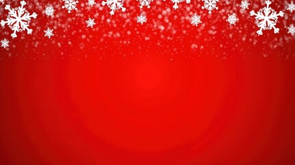 Festive red background with falling snowflakes for winter holiday season