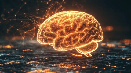 Innovative Financial Brainpower Concept Holographic Insights into Economic and Banking Trends