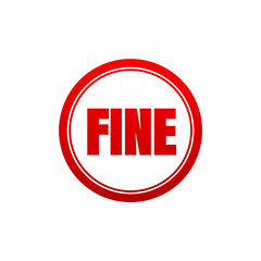 Red Fine Stamp Icon – Penalty, Fee, Warning Symbol