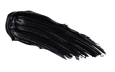 textured abstract black paint stroke isolated on transparent background, png