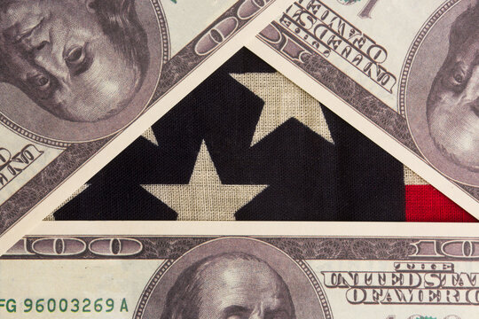 US dollars background and flag