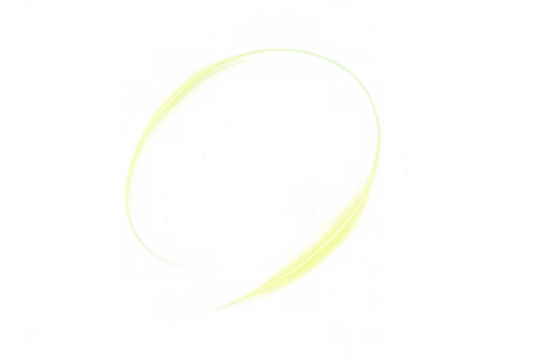 Glowing light energy trail creating an abstract neon swirl effect with motion dynamics on transparent background