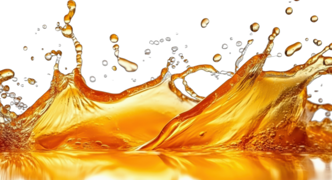 Vibrant orange liquid splashing creating dynamic patterns