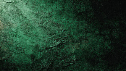 A dramatic dark green textured background featuring a rough, grungy surface, illuminated by a gradient light highlighting its raw, earthy details.